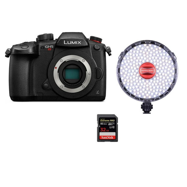 Panasonic Lumix DC-GH5s Mirrorless Camera Body - Bundle With Rotolight NEO II On-camera LED Lighting Fixture, Light and Flash Modes, CARD 64GB Ca - Walmart.com