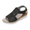 thumbnail image 6 of Dakaela Orthopedic Wedge Sandals for Women Dressy Walking Sandal Summer Platform Beach Shoes Black 9, 6 of 7