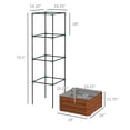 thumbnail image 3 of Galvanized Planter Box, 24" x 24" x 73.5" Raised Garden Bed with Tomato Cage for Climbing Vines, Brown, 3 of 6