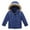 Navy, variant on SonxaHe Toddler Girls Winter Coats Fur Trim Hooded Thick Puffer Coat Children Warm Comfy Windproof Outerwear Coats Black,Sized 3-4