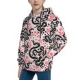 thumbnail image 2 of Fotbe Black Snake Pattern Youth Pullover Hooded Sweatshirt, Boys Hoodie, Kangaroo Pocket Hoodie for Kids Girls -X-Large, 2 of 6