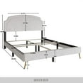 thumbnail image 6 of Castle Place Glam Upholstered Velvet Nailhead Trimmed Full Bed, White, 6 of 7