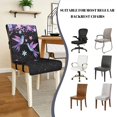 thumbnail image 5 of TSOVTHRID Hummingbird Floral Black Print Quilted Dining Chair Covers Upholstered Adjustable Armless Chair Slipcovers with Elastic Band Universal Fit Seat Cushion Covers, Set of 2, 5 of 7
