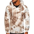 thumbnail image 2 of Hombres Casual Deportes Fitness Sudadera Con Capucha Cremallera Gradiente Tie-Dye Estampado Chaqueta Pompotops  oipoqjl36465, 2 of 4