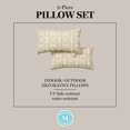 thumbnail image 5 of MARTHA STEWART Tulum Indoor Outdoor Decorative Lumbar Pillow 2-Pack Set, UV Fade Resistant, Water Repellent, Printed Modern Design, Taupe, 11"x18", 5 of 9