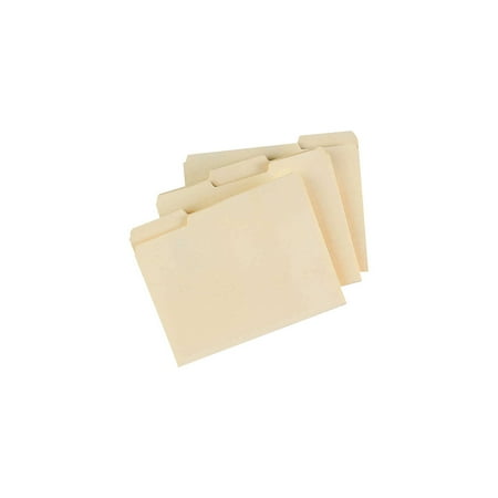 Staples Manila File Folders, Letter, 3 Tab, Assorted Position, 100/Box