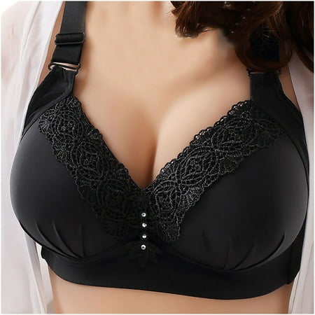 

Tawop Women Solid Sexy Lace No Steel Ring Thin Mold Cup Back Four Rows Of Buckles Push Up Bra Underwear Lively Bras For Women Lily