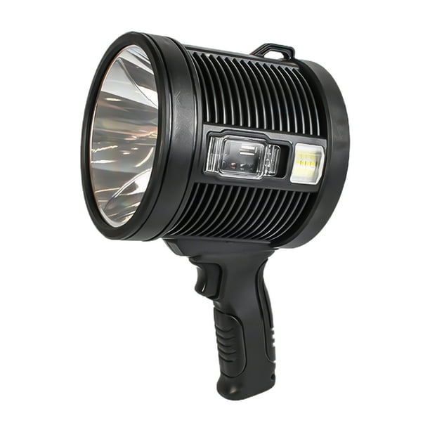 Eigraketly Linterna de foco con reflector lateral, focos recargables e impermeables, de mano para exteriores Estufas de camping tamaño grande