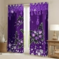 thumbnail image 2 of Manfei Dreamy Purple Butterfly Blackout Curtains Set of 2 (38x54 Each),Bling Print Curtains and Drapes,Fashion Diamond Living Room Curtains For Girls,Super Cozy Room Decor, 2 of 6