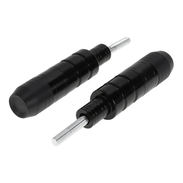 Unique Bargains 0.73" Motorcycle Slider Frame Aluminum Alloy Plastic Wheel Fairing Protection Crash Pad Protector Guard 1.14" 4.65" Black 2 Pcs
