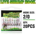 thumbnail image 4 of Live Shrimp Fishing Hooks 2/0 Professional V Bait Holder Hooks for Inshore Bass Fishing 20PCS, 4 of 9