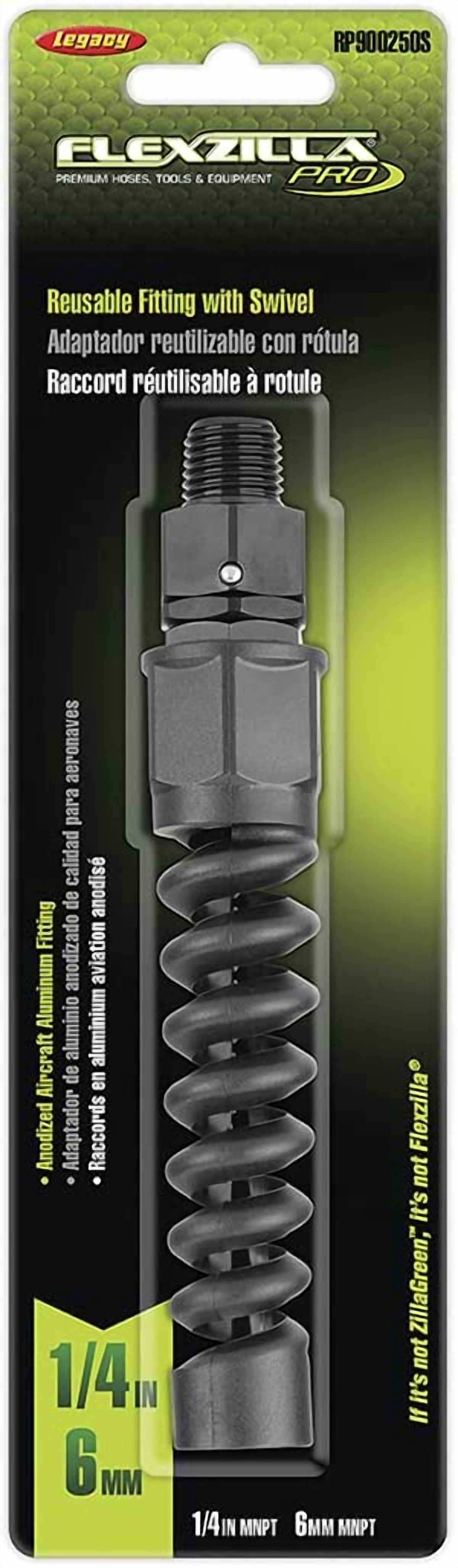 MKEUDQ-Flexzilla Pro Air Hose Reusable Fitting with Swivel, 1/4 in. - RP900250S