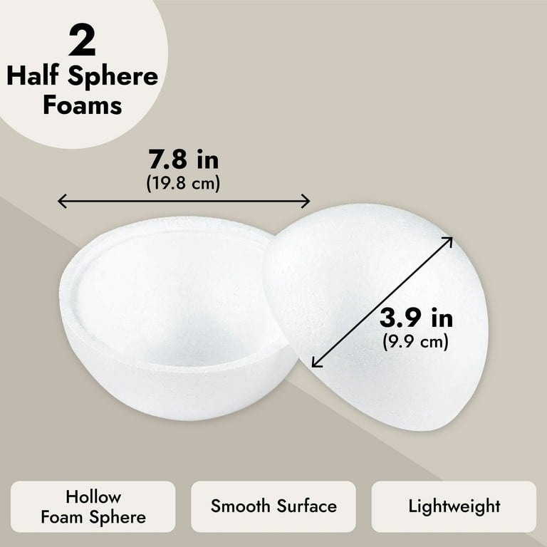 Two Halve Foam Balls for Arts and Crafts Supplies (4 in, 4 Pack)