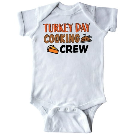 

Inktastic Thanksgiving Turkey Day Cooking Crew with Turkey and Pumpkin Pie Gift Baby Boy or Baby Girl Bodysuit