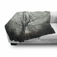 thumbnail image 3 of Nature Soft Flannel Fleece Blanket, Vertical Photo of Autumn Tree in Dark Haunted Foggy Mist Mysterious Forest Picture Print, Cozy Plush for Indoor and Outdoor Use, 70" x 90", Grey, by Ambesonne, 3 of 6