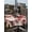 Deep Red Light Beige, variant on Outdoor Tablecloth with Umbrella Hole and Zipper, Red Plum Round Table Cloth 60 Inch Waterproof Tablecloth, Nature Flowers Branches Chinese Painting Picnic Table Cover for Patio Camping
