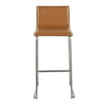 thumbnail image 6 of Mara Contemporary Barstool In Stainless Steel And Camel Faux Leather - Set Of 2, 6 of 7