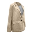 thumbnail image 5 of Lilgiuy Women Casual Long Sleeve Solid Turndown Collar Buttons Coat(Beige,6) Winter Clothes for 2022, 5 of 5