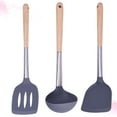 thumbnail image 1 of unbranded 3Ud De Utensilios De Silicona Plata Duradero Para Cocina Hogar Con Cucharón Y, 1 of 8