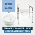 thumbnail image 6 of Lunderg Commode Liners with Absorbent Pads - Value Pack Medical Grade 150 Count Universal Fit - Disposable Bedside Commode Liners and Pads for Adult Commode Chairs, Portable & Camping Toilet Bags, 6 of 9