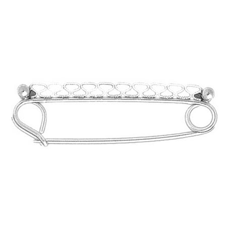18K White Gold Safety Pin Pendant - 32 mm