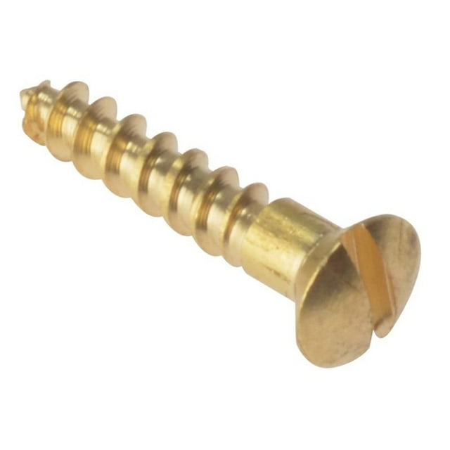 Forgefix Wood Screws, Slotted, Raised Head, Brass