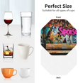 thumbnail image 6 of Fuzoiu Graffiti Lamp Urban Scene Print Leather Coasters Set,Drink Coasters Set of 4,for Tabletop Protection, Durable PVC Coasters,Home Décor and Housewarming Gift-Octagon, 6 of 6