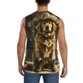 thumbnail image 4 of Fotbe Men's Western Cowboy Golden Retriever Print Men's Sleeveless Muscle Tank Tops Casual T-Shirts for Gym Workout Beach-Large, 4 of 8