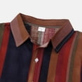 thumbnail image 3 of TAIAOJING Bowling Shirts for Men Retro Sleeve Prin Collar Single Turn-Down Short Stripe Casual Button Down Shirt, 3 of 5