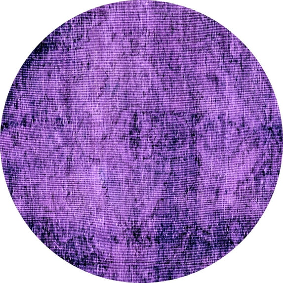 Ahgly Company Indoor Round Abstract Purple Modern Area Rugs, 6' Round