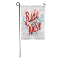 thumbnail image 1 of NUDECOR Surf Ride The Wave Surfing Lettering Shaka Hawaii Vintage Surfer Garden Flag Decorative Flag House Banner 28x40 inch, 1 of 2