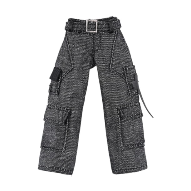 Pantalones cargo para muñecas MJD 1/12, ropa en miniatura a moda, fáciles de usar, accesorio para disfraz de muñeca, ropa para figuras de acción. Negro