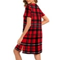 thumbnail image 6 of Wowcloth Woman's Christmas Pajama Dress, Casual Loose-Fit Short Sleeve, Cozy Home Loungewear for Holiday Season and Relaxation, 6 of 8