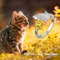 thumbnail image 4 of AOBOCO Birthday Gifts for Her, Cat Ring Sterling Silver Sunflower Rings with Cat Kitty, Cute Cat Jewelry Gifts for Women, 4 of 6