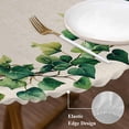 thumbnail image 6 of Round Tablecloth Watercolor Green Vine Elastic Edge Fitted Rustic Farmhouse Beige Plastic Table Cover,Waterproof Oil Proof for Dinner,Outdoor, Picnic, 55"- 60" DIA Tables, 6 of 8