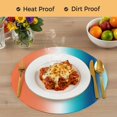 thumbnail image 4 of Orange Blue Ombre Round 13 Inch Placemats Set of 2, Abstract Modern Art Aesthetics HeatResistant Non Slip Place Mats for Dining Table, Wipeable Braided Kitchen Table Mats for Housewarming, 4 of 9
