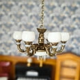 thumbnail image 5 of LYINGF 1/12 Miniature Dollhouse Chandelier Lighting - Hanging Ceiling Decor for Model House DIY Crafts, Detailed Victorian-Style Mini Chandeliers with Crystal Bead Decor, 5 of 6