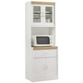 thumbnail image 1 of Pemberly Row Armoire de Cuisine en Porcelaine Haute de 24 Pouces de Large avec Rangement pour Micro-Ondes, Blanc, 1 of 5