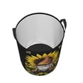 thumbnail image 3 of PHELIKA Sun Flowers Sunflower Gnome 06 Laundry Basket 65L Large Foldable Round For Dirty Clothes Toy Storage, 3 of 6