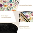 thumbnail image 5 of FORMRS Makeup Bag Travel Cosmetic Organizer for Women Fold Flat Zipper Pouch with Handle, Purple Cartoon Animals, 5 of 8