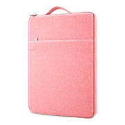 LLAYOO 13.3 Inch Laptop Sleeve Compatible with M1 M2 MacBook Pro 14" A2442, 13.6" A2681, 13.3 Air Pro A2338 A2337 & Chromebook PC Notebook Briefcase Carrying Case with Handle Front Pocket Bag, Pink