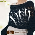 thumbnail image 3 of Scarf with Sleeves for Women Knitted Cut-Out Shawl Poncho Wrap, Crochet Sweater Scarf Knit Cable Wrap Shrugs for Women and Girls (Black), 3 of 6
