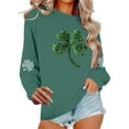thumbnail image 2 of TaTaai Ladies St Patricks Holiday Pullover Sweatshirt Long Sleeve Crewneck Casual Top Fleece Lined Loose Fit Winter Festival Wear Gift, 2 of 6