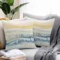 thumbnail image 2 of Throw Pillow Covers 18x18 Inch Set of 2, Yellow Blue Ombre Waterproof Outdoor Pillow Covers, Abstract Modern Art Fluid Striped Decorative Cushion Pillowcases for Couch, Sofa, Bed, Garden, Patio, 2 of 9