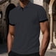thumbnail image 1 of Ceisia Men's Slim Fit Short Sleeve Turndown Collar Jacquard Polo Shirt with Contrast Cuffs Dark Gray XXXL Gifts, 1 of 9