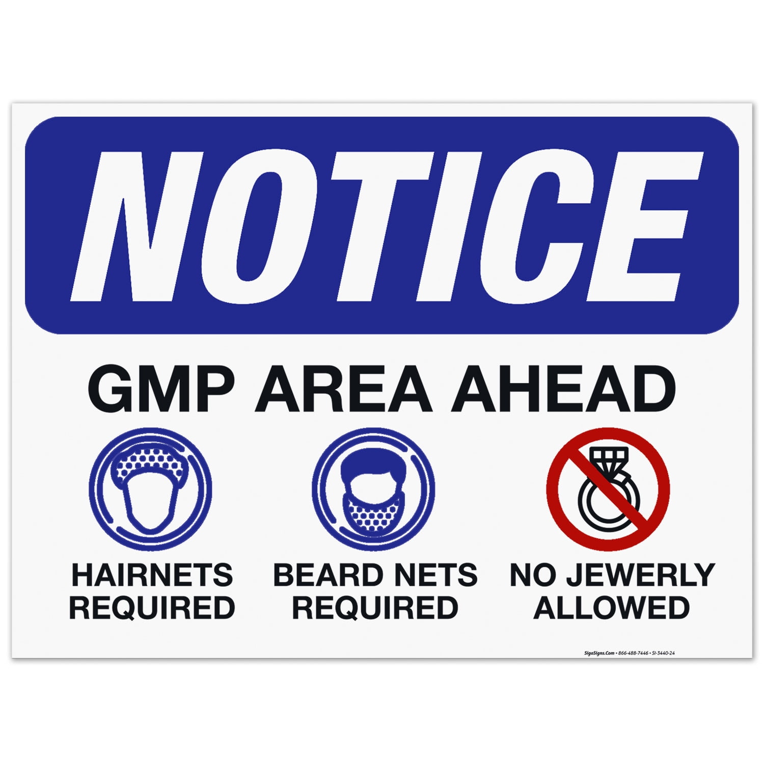 Gmp Required. Sign GMP Area Ahead Sign, OSHA Sign, 18x24 Corrugated Plastic - Walmart.com