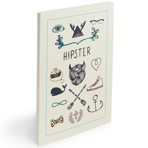 Scribl Soft Cover Hipster Notebook, Lined and Dotted Pages, Made in Canada, 5.5 Inches x 8.25 Inches, 150 pages