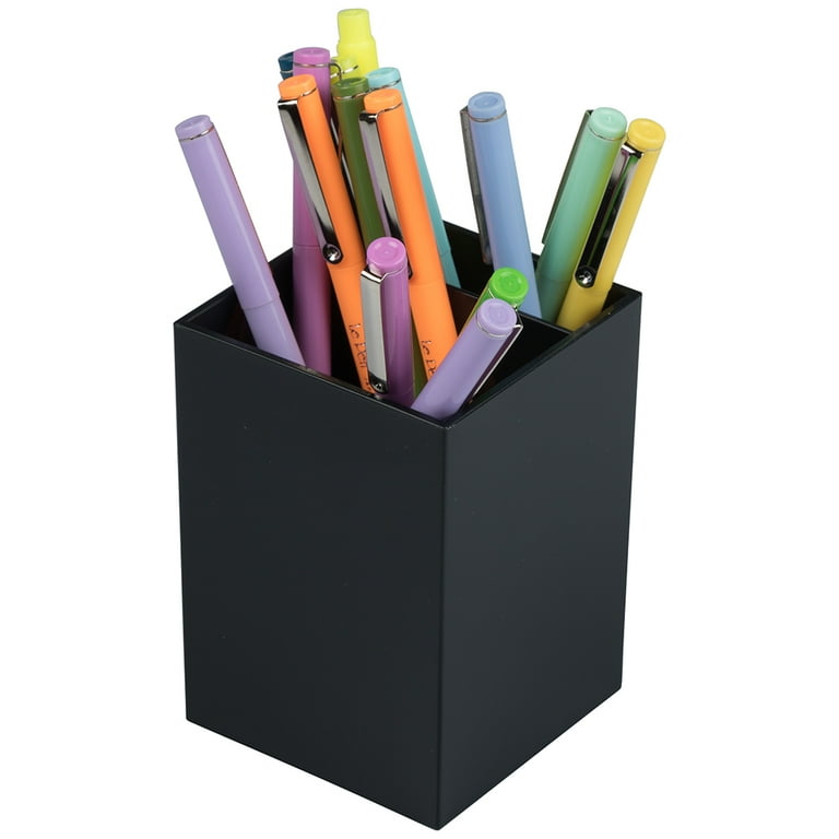 JAM Plastic Pen Holder Black Desktop Pencil Cup Sold Individually