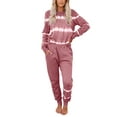 thumbnail image 1 of Colisha Women Pajamas Set 2 Pieces Pjs Sleep Nightwear Suit Loose Homewear Crew Neck Home Clothes Pink L, 1 of 7