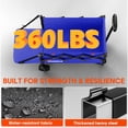 thumbnail image 3 of 360lbs Foldable Wagon Cart with Extended Tailgate, Extra Long Folding Beach Wagon, Collapsible Cart with Wheels, for Grocery, Camp, Shop, Garden,Blue, 3 of 9